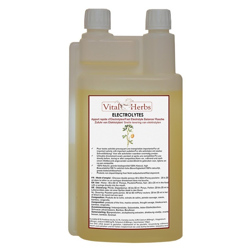 Electrolytes liquides cheval 1L Vital Herbs Electrolytes liquides cheval 1L Vital Herbs