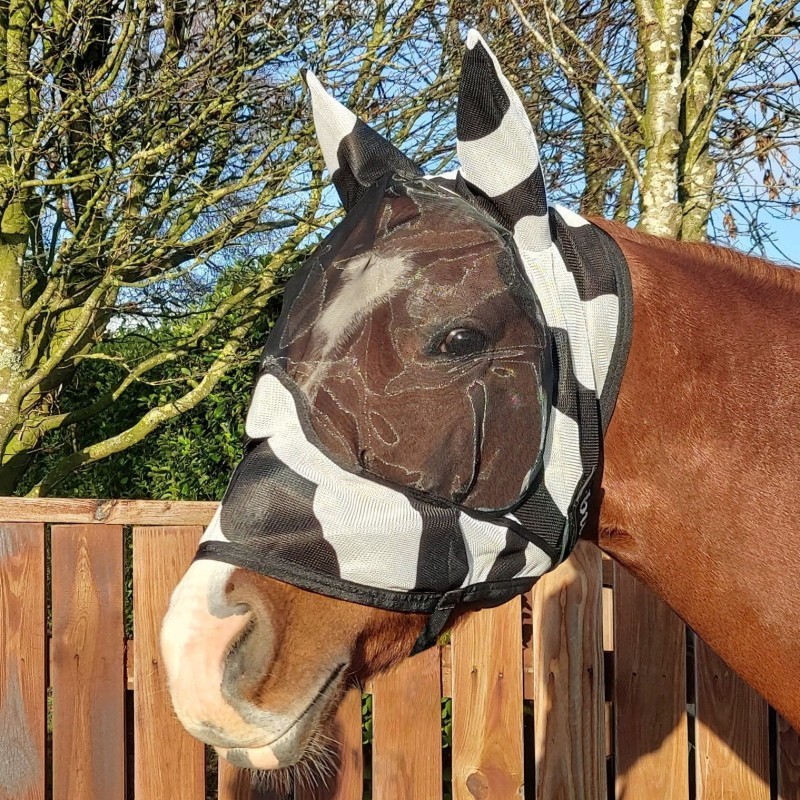 Masque anti-mouches cheval BUZZ-OFF ZEBRA Bucas Masque anti-mouches cheval BUZZ-OFF ZEBRA Bucas