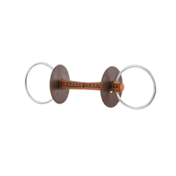 Mors de filet en cuir, anneau 7,5cm, doux, beris