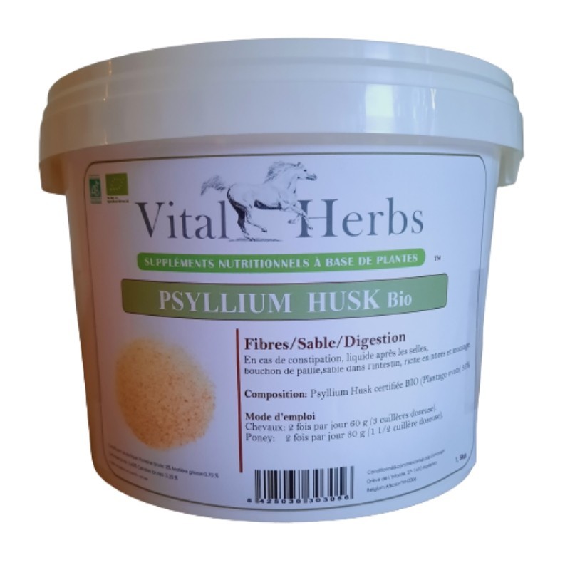 Psyllium Husk Biologique transit et coliques de sable  Vital Herbs