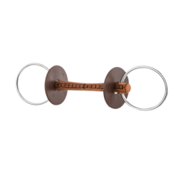 Mors de filet en cuir, anneau 7,5cm, dur, beris