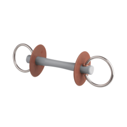 Mors de filet avec canon comfort fin, anneau 6 cm, dur, beris