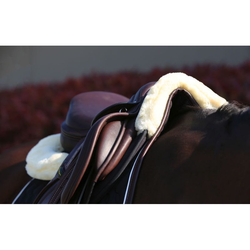 Amortisseur selle cheval sport mouton véritable, Christ équitation