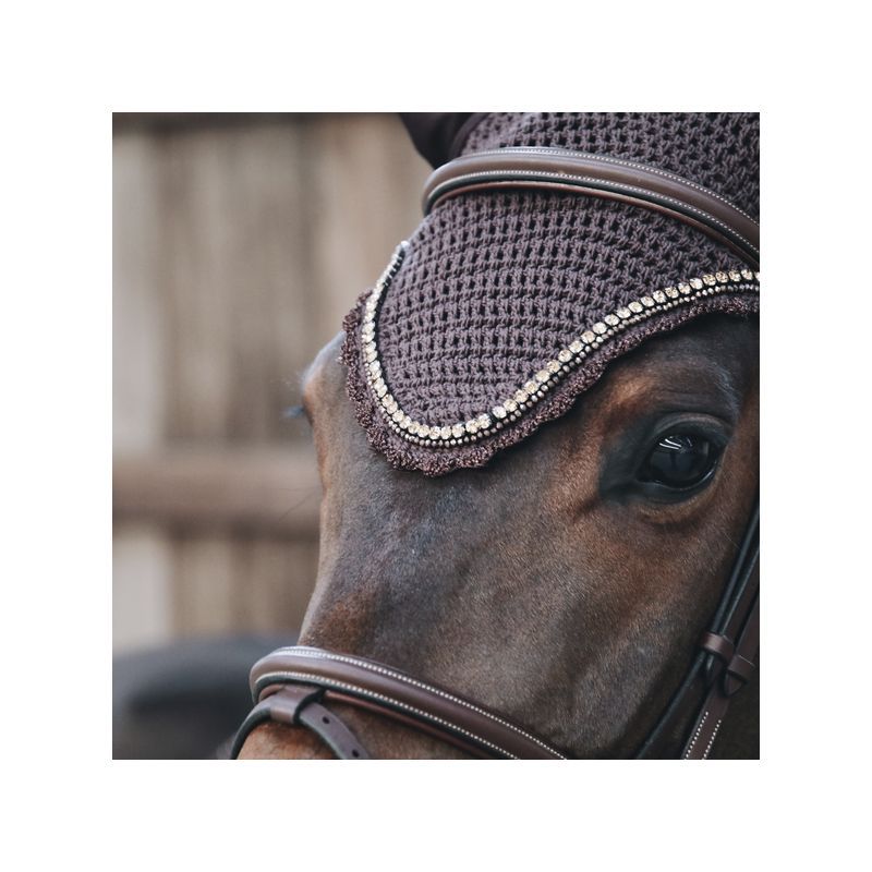 Fly Veil Wellington Stone & Pearl Soundless bonnet anti-mouches chevaux Kentucky