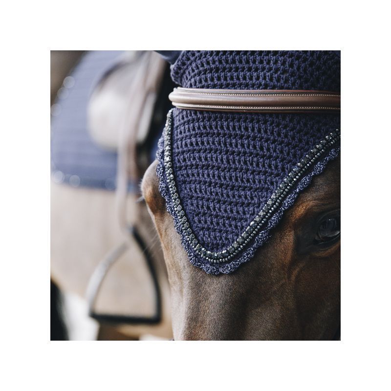 Fly Veil Wellington Stone & Pearl Soundless bonnet anti-mouches chevaux Kentucky Fly Veil Wellington Stone & Pearl Soundless bonnet anti-mouches chevaux Kentucky