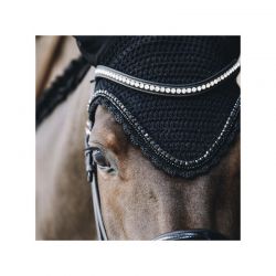 Fly Veil Long Stone & Pearl Soundless bonnet anti-mouches chevaux Kentucky