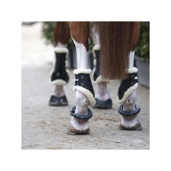 Sheepskin Fetlock Boots Elastic protège-boulets en mouton avec crochets chevaux Kentucky