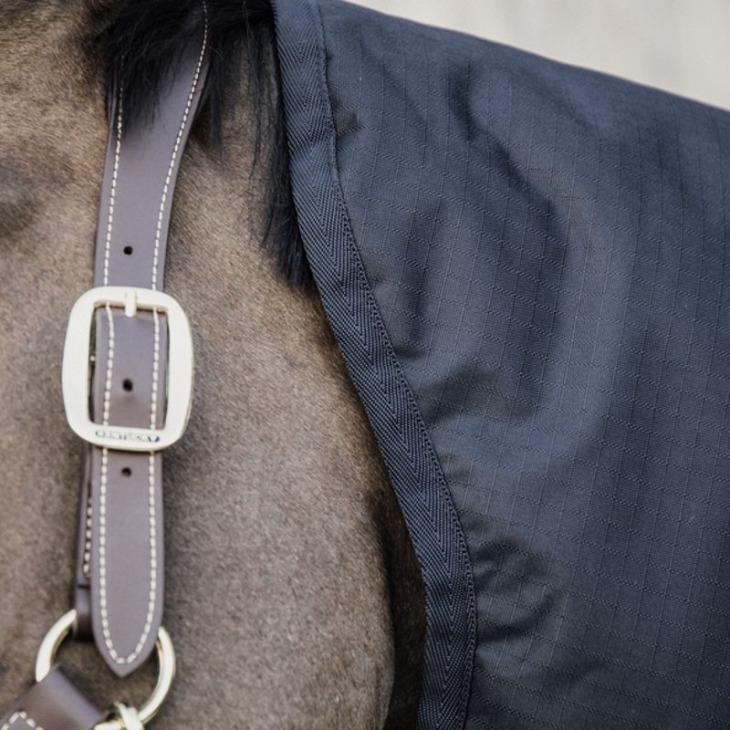 Couverture Cheval QHP Imperméable – Taille XL Big Neck 0g, Noir, Toutes Saisons