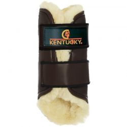 Turnout Boots Leather Front guêtres antérieures en similicuir et mouton chevaux Kentucky
