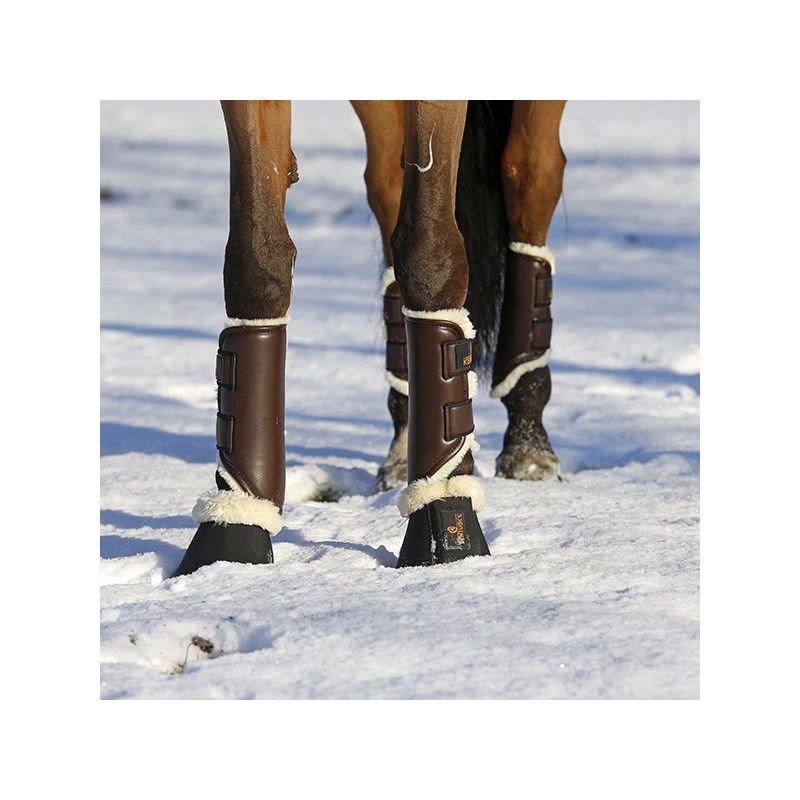Turnout Boots Leather Hind guêtres postérieures en similicuir et mouton chevaux Kentucky Turnout Boots Leather Hind guêtres postérieures en similicuir et mouton chevaux Kentucky