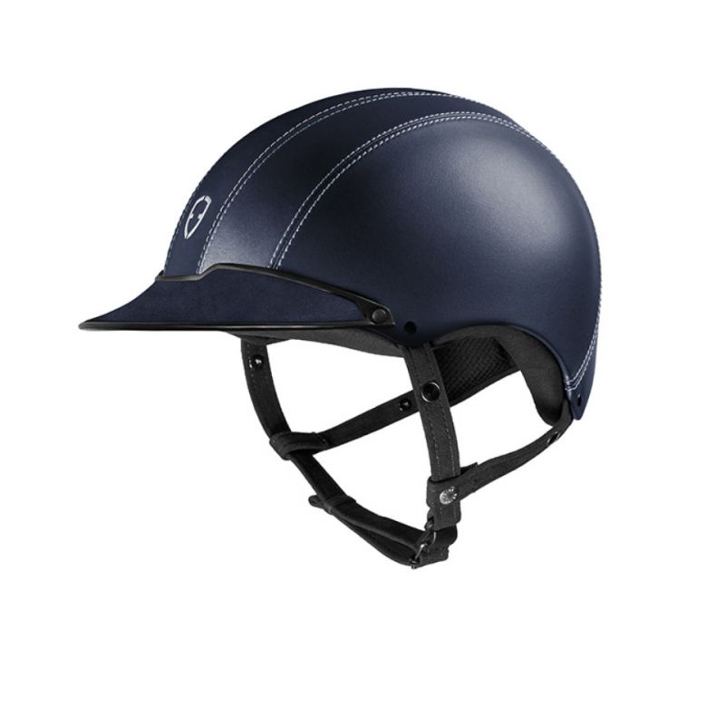 Casque epona cuir lisse egide  marine face