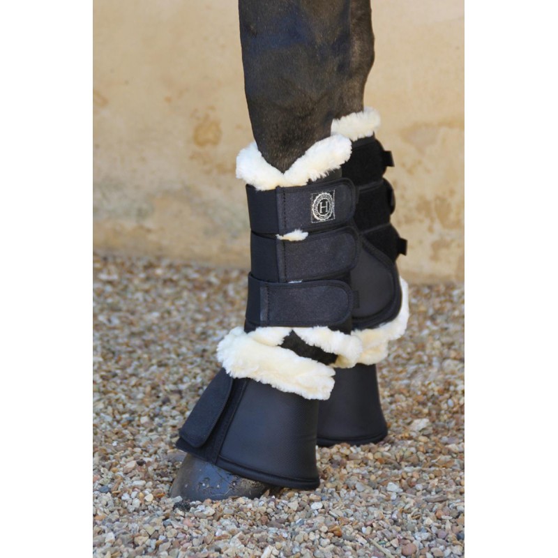 Guêtres dressage Cosmo chevaux intérieur mouton Harcour Guêtres dressage Cosmo chevaux intérieur mouton Harcour