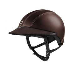Casque epona grande visiere cuir lisse egide moka lady f