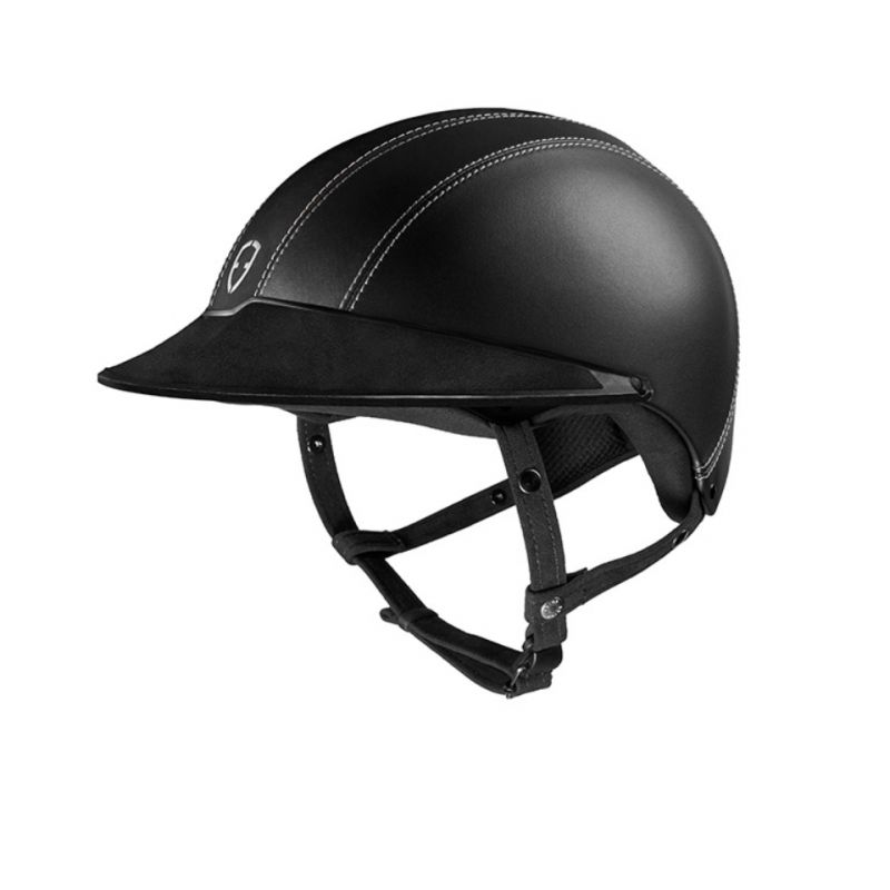 Casque epona grande visiere cuir lisse egide noir lady f Casque epona grande visiere cuir lisse egide noir lady f