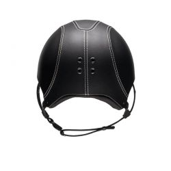 Casque epona grande visiere cuir lisse egide  noir lady d