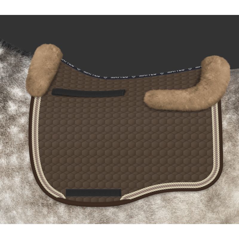 Tapis de selle cheval avec amortisseur mouton personnalisable