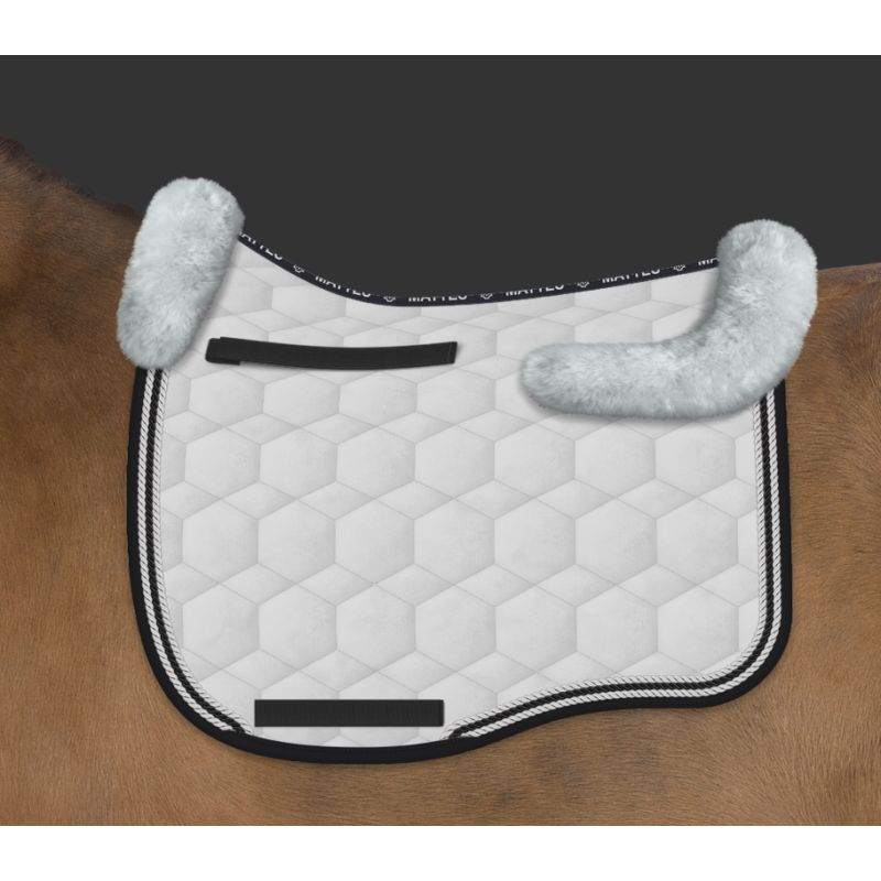 Tapis de selle cheval Eurofit Velours avec amortisseur mouton  personnalisable - Mattes - MATTES - CAVALIER 