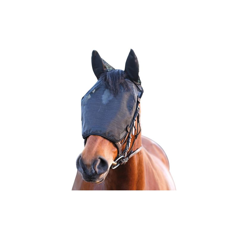 Masque Anti-mouches Equilibrium Field Relief, Noir/orange, Taille Petit – Protection Efficace Pour Chevaux