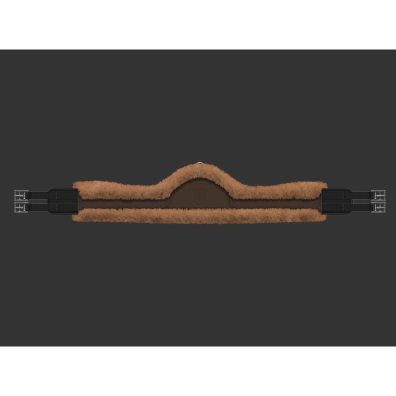 Sangle longue asymétrique cheval SLIM-LINE en cuir doublée mouton personnalisable - Mattes Sangle longue asymétrique cheval SLIM-LINE en cuir doublée mouton personnalisable - Mattes
