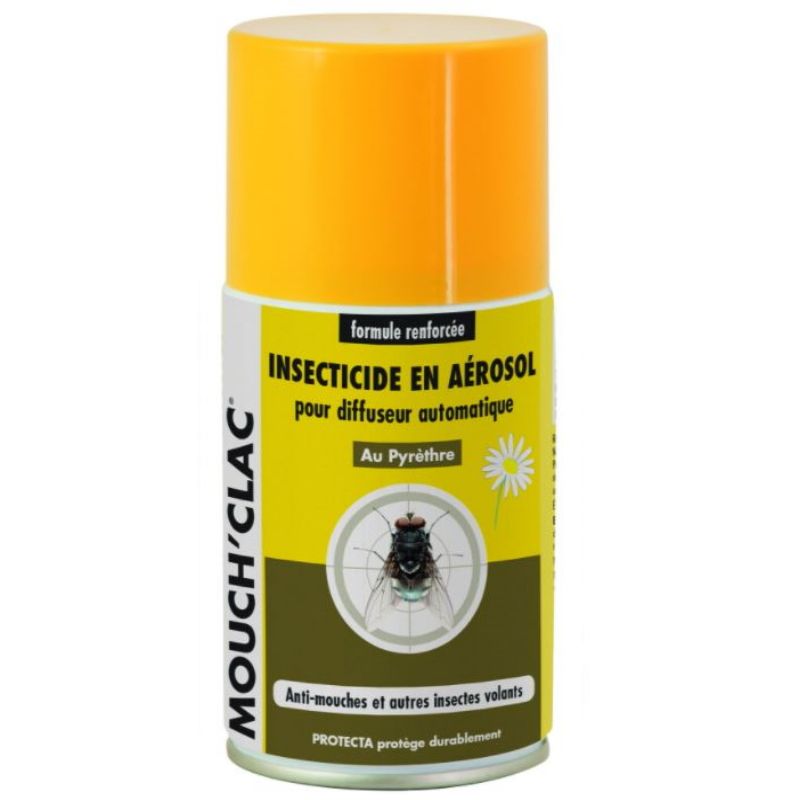 Recharge aérosol pour diffuseur d'insecticide télécommandé Mouch'Clac