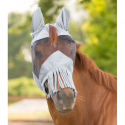 Masque Cheval Prémium anti-UV et anti-mouches intégral avec oreilles et franges Waldhausen